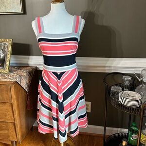 Banana republic Milly collection colorful knit a line sleeveless dress. Size 6.